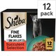 image 1 of Sheba Fine Flakes Cat Food Pouches Succulent Mix Jelly 12x85g