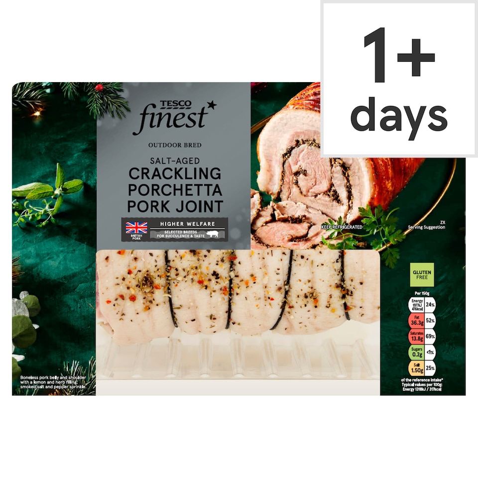 Tesco Finest British Crackling Porchetta Pork Joint 1.5kg - 1.8kg