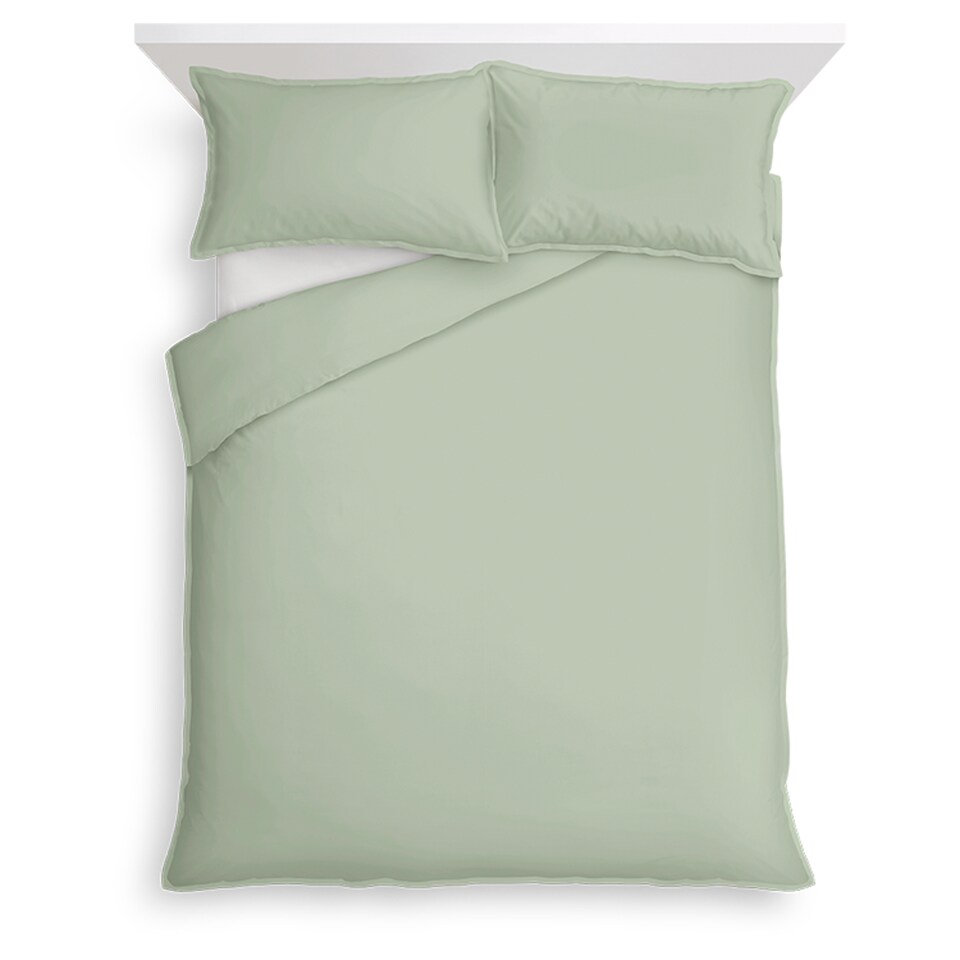 image 1 of Tesco Sage 100% Cotton Oxford Edge Duvet Set Double