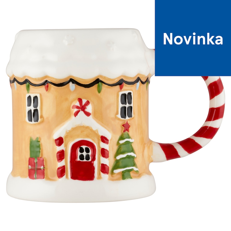 Ceramic Gingerbread House Christmas Mug 14 x 9 x 10 cm