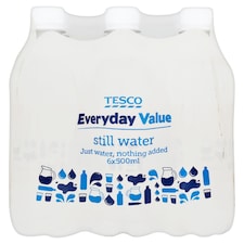 Tesco Every Day Value Water Still 6X500ml