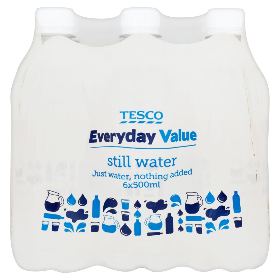 Tesco Every Day Value Water Still 6X500ml