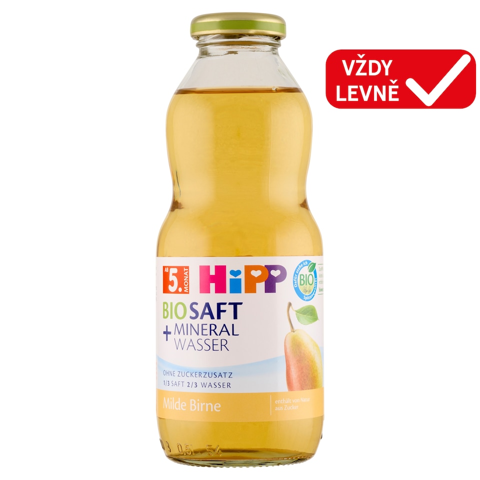 Obrázek 1 pro produkt HiPP Bio nápoj hruška s neperlivou pramenitou vodou 0,5l