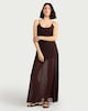 image 1 of The F&F Edit Mesh Bead Detail Strappy Midi Dress in Chocolate