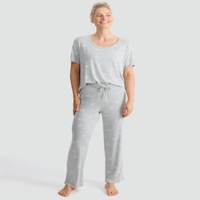 F&F Tree Print Drawstring Pyjama Bottoms in Grey