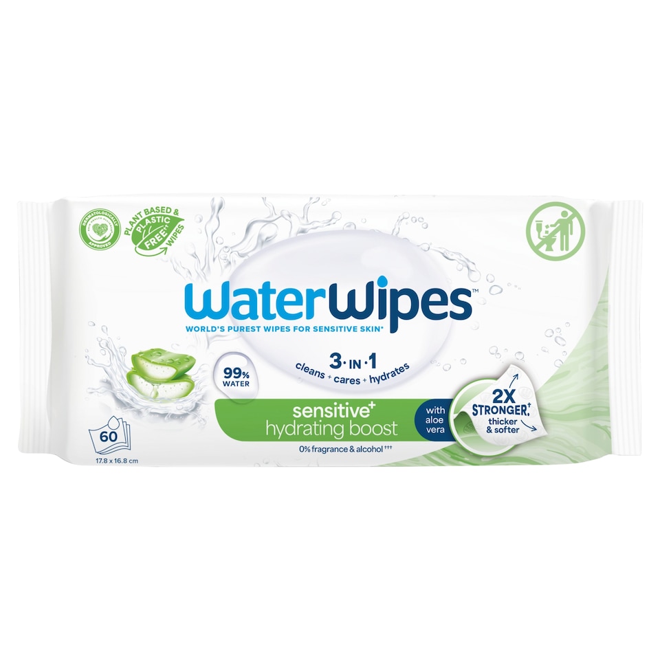 image 1 of WaterWipes Biodegradable Hydrating Baby Wipes 60 pack