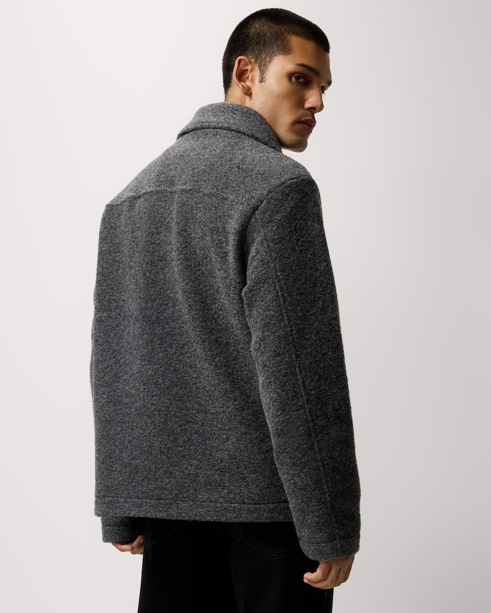 image 1 of F&F Textured Zip Through Jacket in Grey