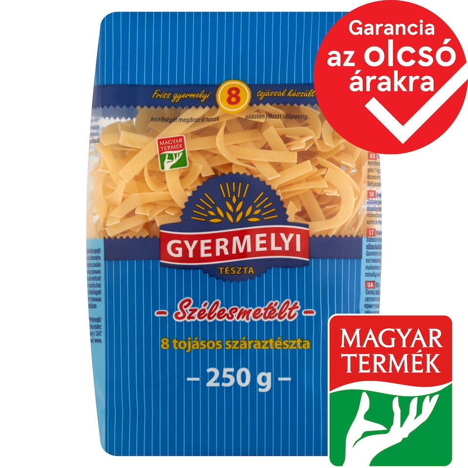 Gyermelyi szélesmetélt 8 tojásos száraztészta 250 g