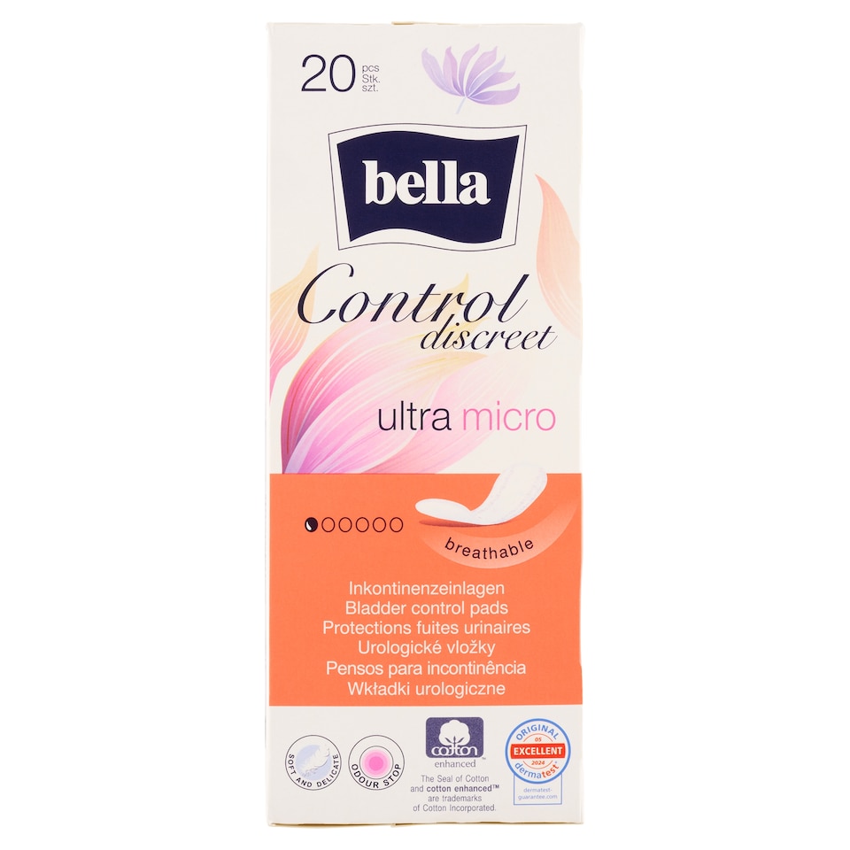 Obrázek 1 pro produkt Bella Control Discreet Ultra Micro urologické vložky 20 ks