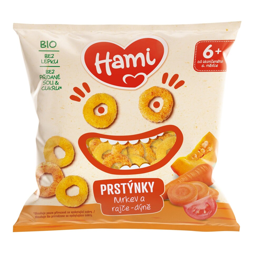Obrázek 1 pro produkt HAMI prstýnky Mrkev a rajče-dýně 20 g