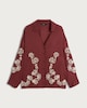 image 4 of The F&F Edit Embroidered Button Up Co-ord Shirt in Burgundy