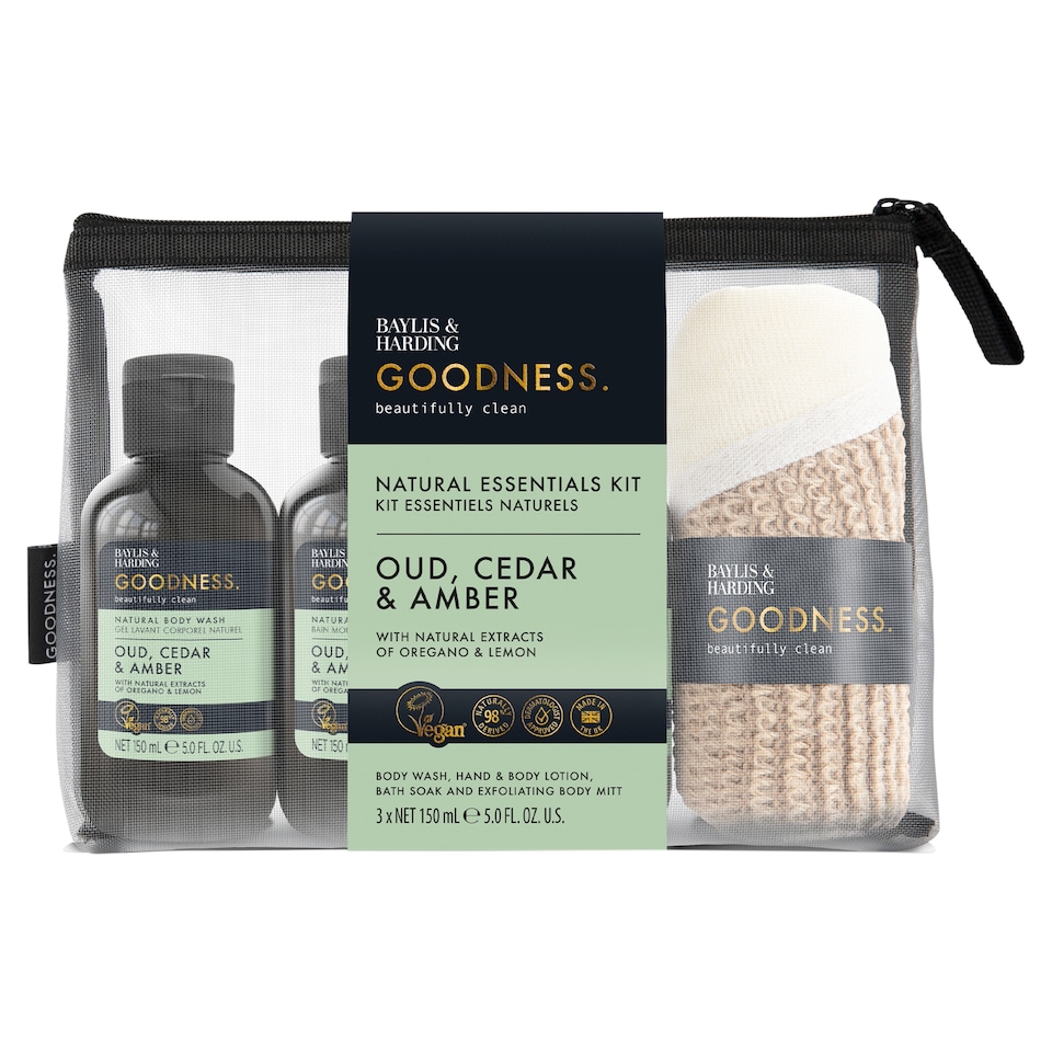image 1 of Baylis & Harding Goodness Oud, Cedar & Amber Essentials Gift Set