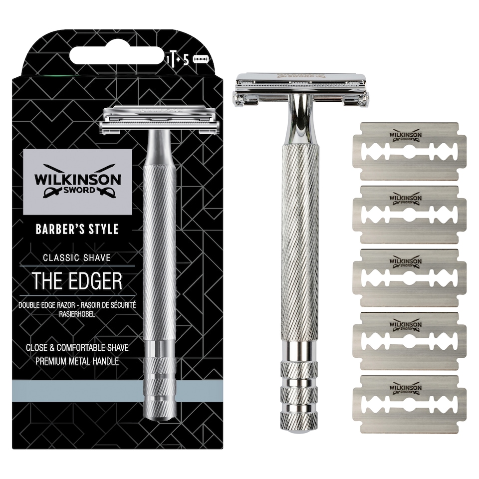 Wilkinson Sword The Edger Clsc Razor Handle And 5 Blades