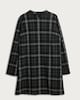 image 5 of F&F Check Print Long Sleeved Shift Dress in Multi Black White