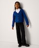 image 1 of F&F Girls School Cotton Rich Wide Leg Trousers in Black