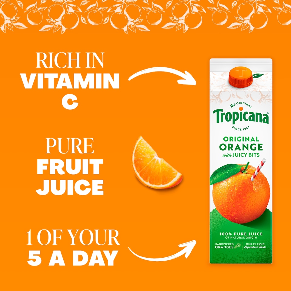 image 1 of Tropicana Original Orange Fruit Juice With Bits 1.5L