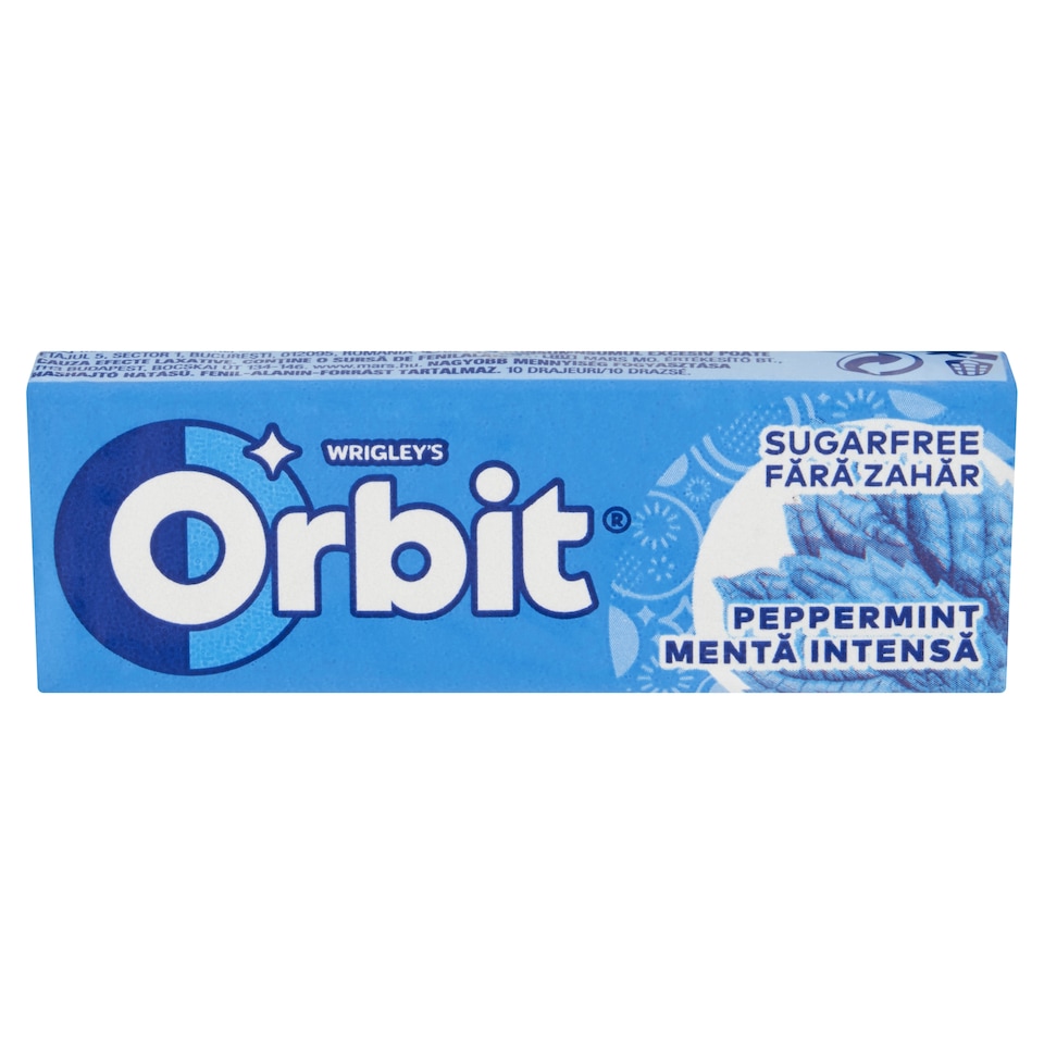 image 1 of Orbit Peppermint Mint Flavoured Sugar-Free Chewing Gum with Sweeteners 14 g
