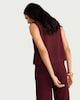 image 3 of F&F Striped Tie Front Co-ord Top in Burgundy