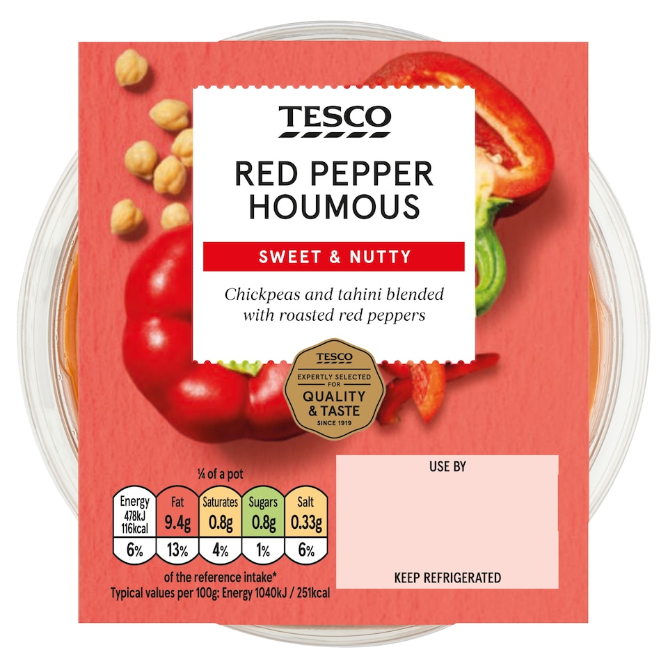 Tesco Red Pepper Houmous 182g 
