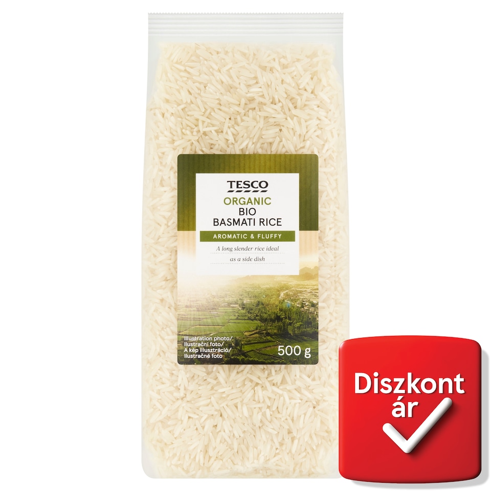 Tesco hántolt, hosszú szemű bio basmati rizs 500 g