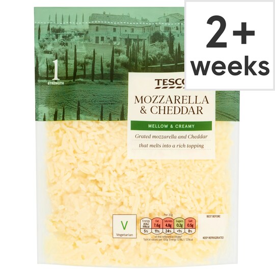 Tesco Grated Mozzarella And Cheddar 200G Tesco Groceries