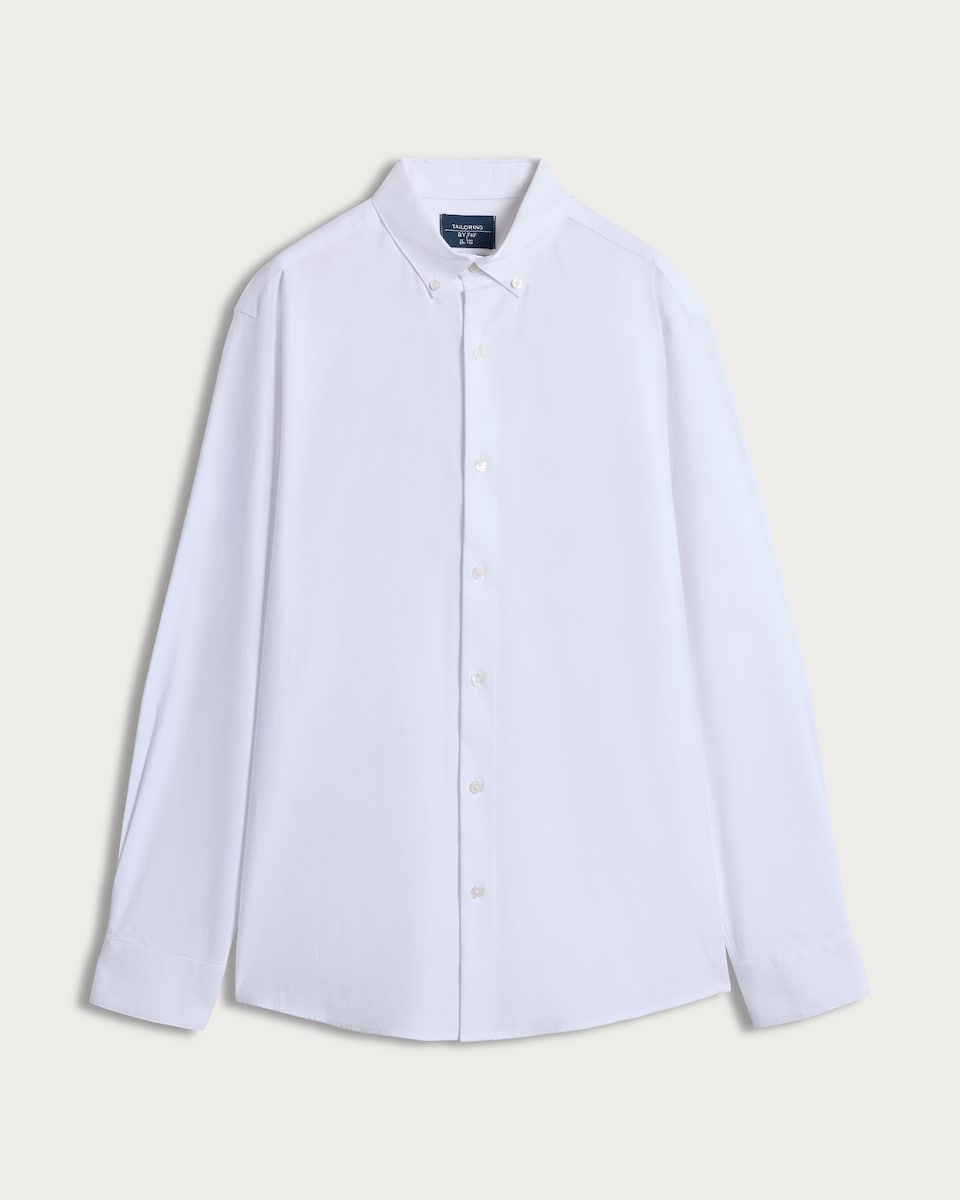 image 1 of F&F Regular Fit Stretch Button Down Collar Formal Shirt in White