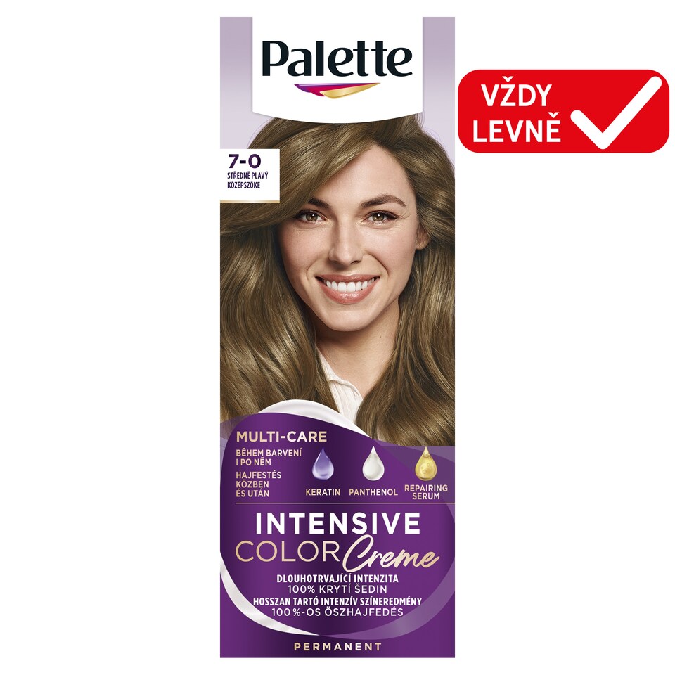 Obrázek 1 pro produkt Palette Intensive Color Creme barva na vlasy Středně plavý 7-0