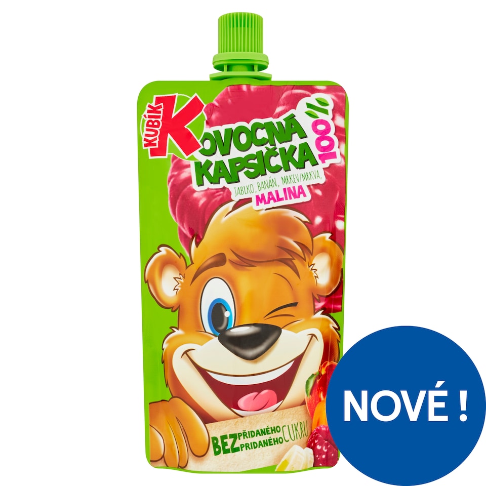 image 1 of Kubík 100% Fruit Pouch Apple, Banana, Carrot, Raspberry 100g