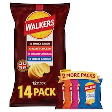 Walkers Meaty Variety Multipack Crisps 14x25g