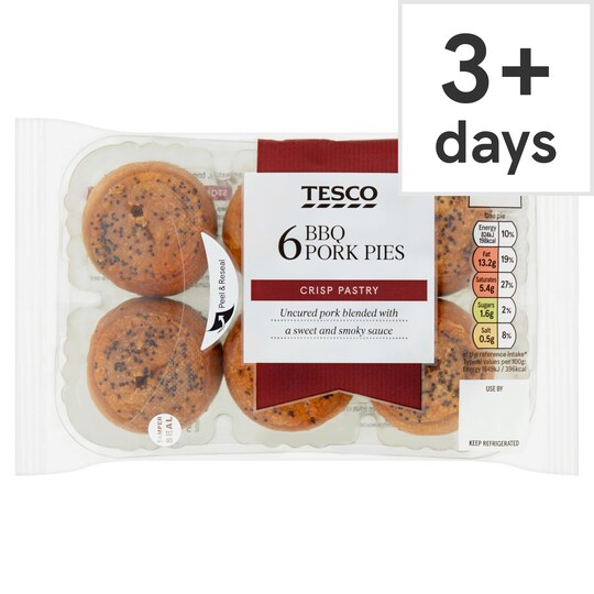 Tesco Bbq 6 Mini Pork Pies 300G Tesco Groceries