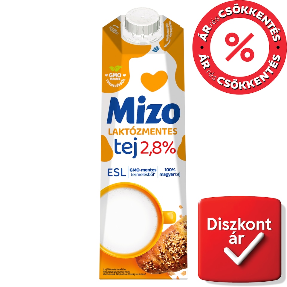 Mizo ESL félzsíros laktózmentes tej 2,8% 1 l