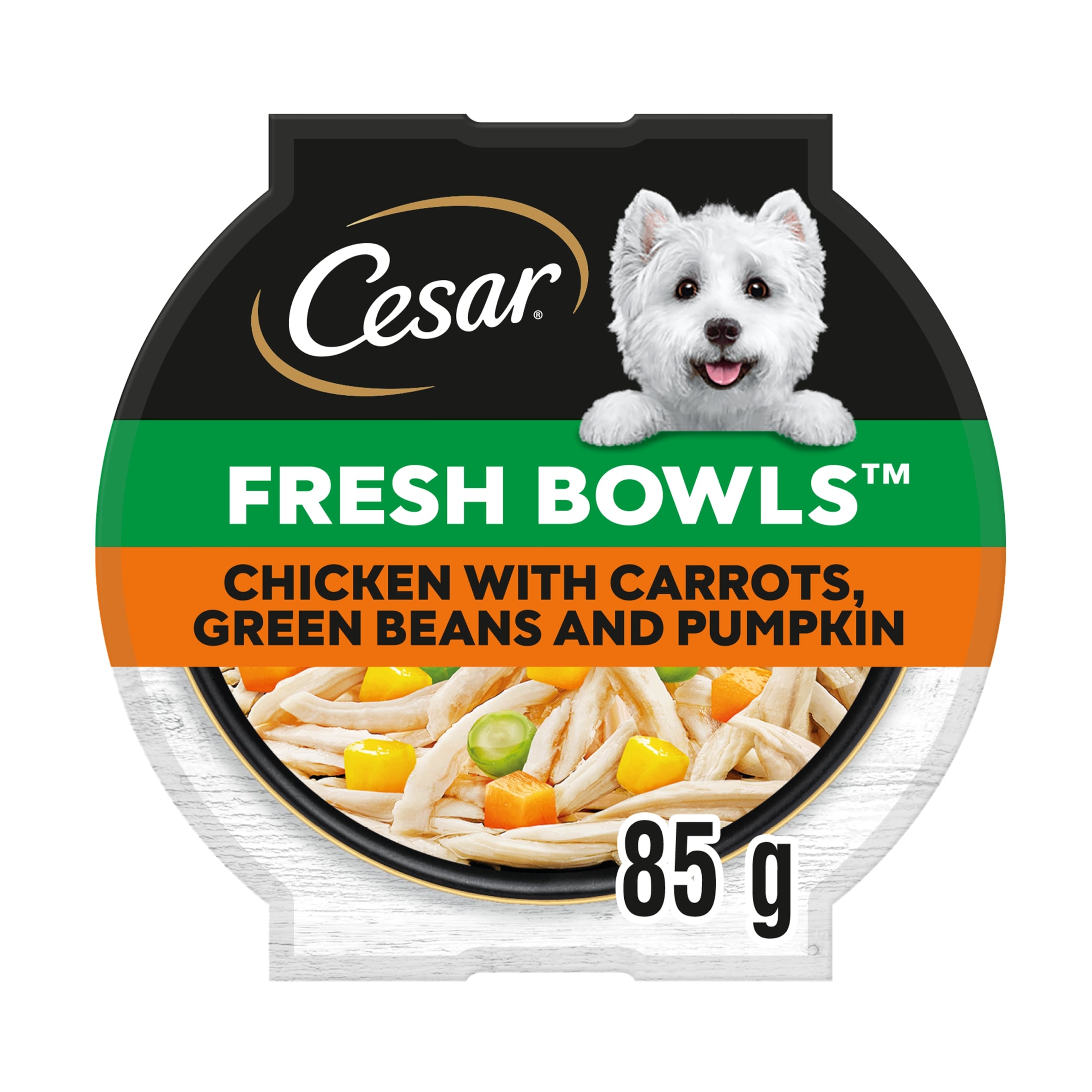 CESAR Wet Dog Food Fresh bowls with Chicken Carrots Green Beans and Pumpkin in Gravy 85g