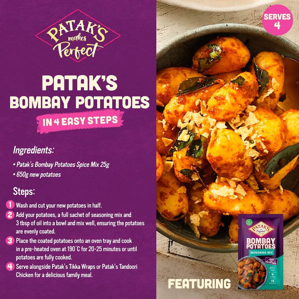 image 1 of Patak's Bombay Potatoes Spice Mix 25g