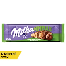 Milka Wholenut mliečna čokoláda z alpského mlieka s celými jadrami lieskových orechov 250 g