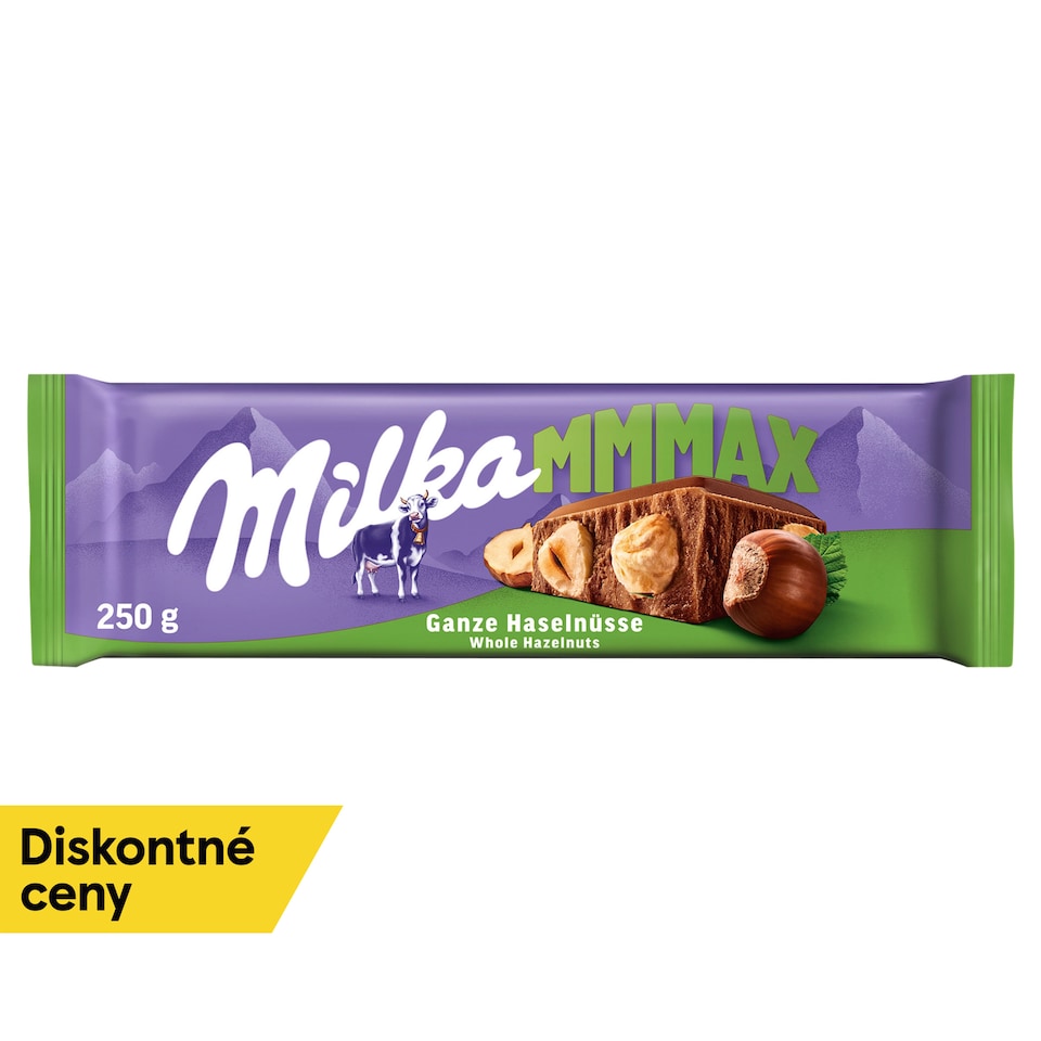 obrázok 1 z Milka Wholenut mliečna čokoláda z alpského mlieka s celými jadrami lieskových orechov 250 g