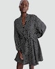 image 1 of F&F Polka Dot Tie Waist Dress in Multi Black White