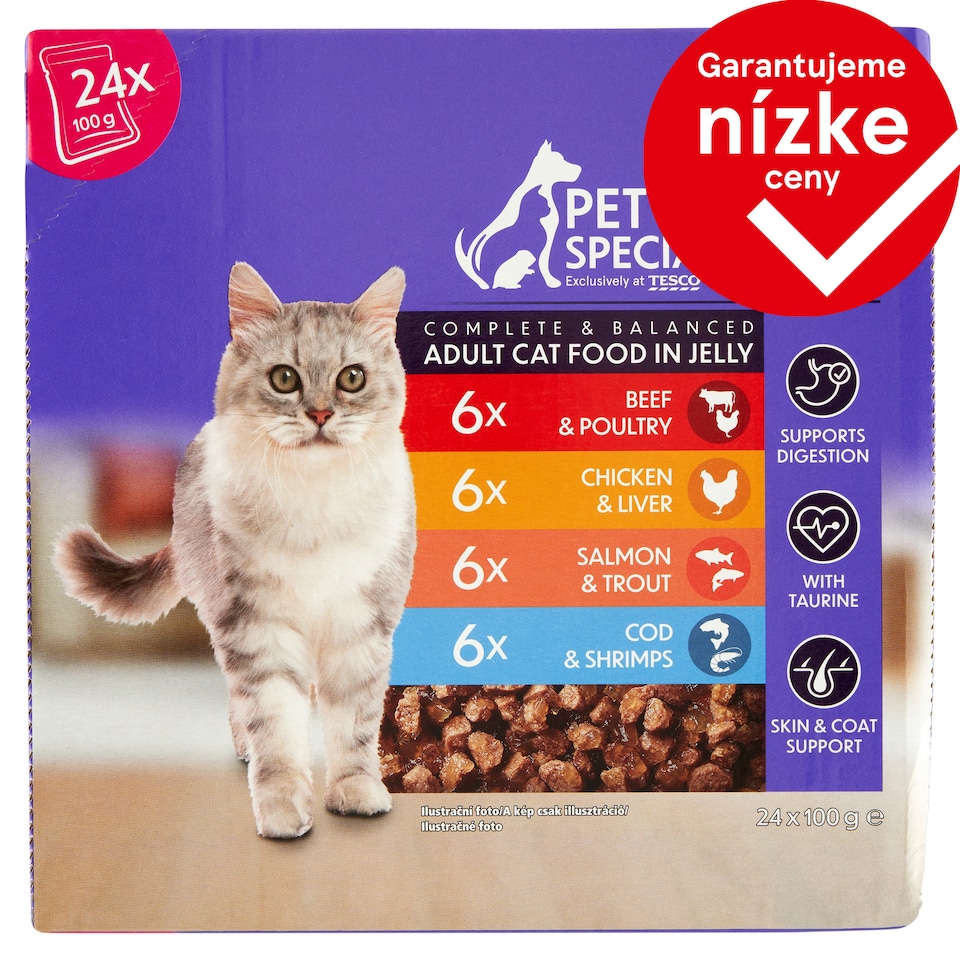 Pet Specialist Kompletné krmivo pre dospelé mačky v želé 24 x 100 g (2400 g)