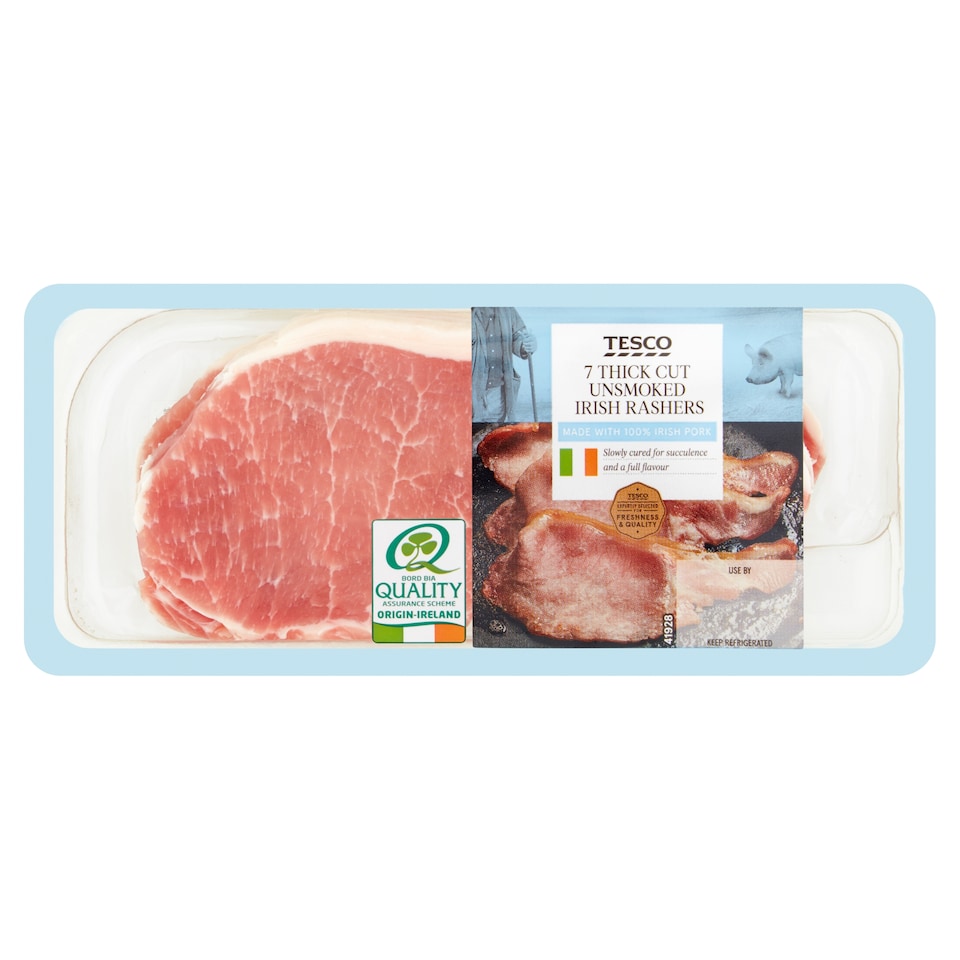 Tesco Thick Cut Irish Rashers 378G