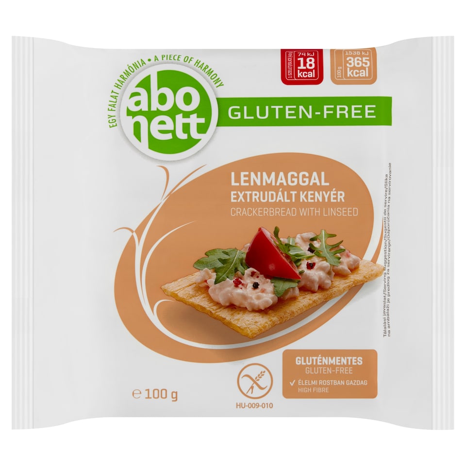 Abonett gluténmentes extrudált kenyér lenmaggal 100 g  1. kép