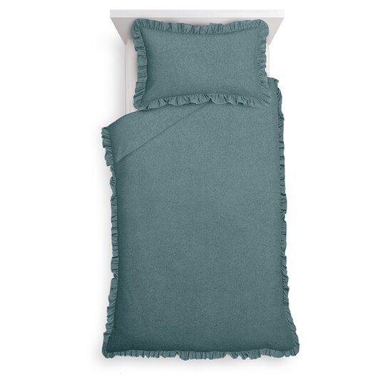 Tesco Frill Brushed Cotton Duvet Set Single Tesco Groceries