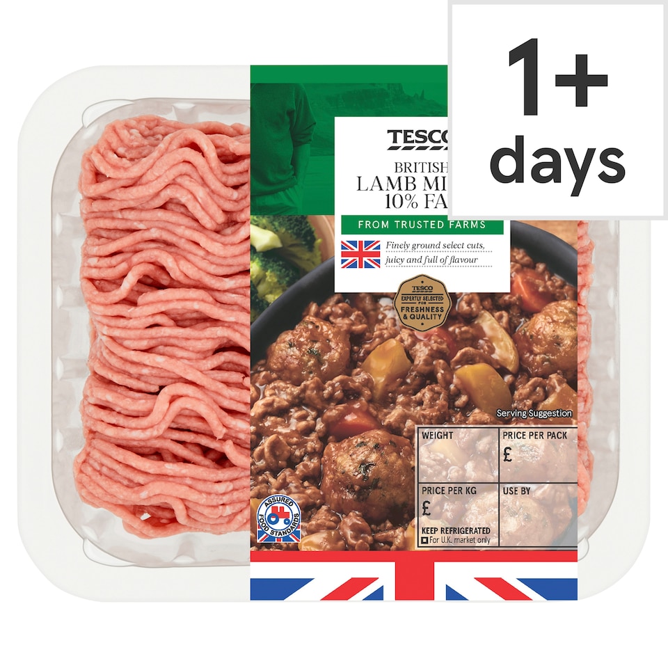 Tesco British Lamb Mince 10% Fat 250G