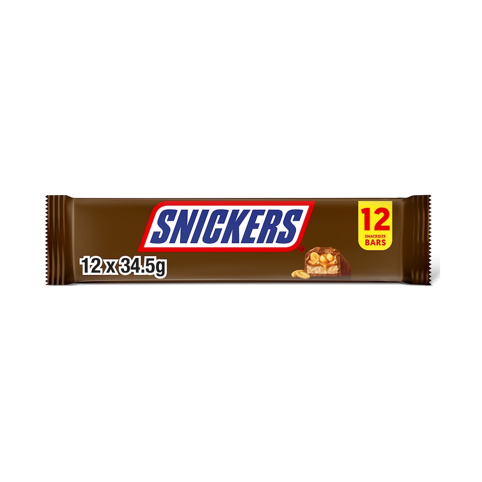 Snickers Peanut Milk Chocolate Bars Multipack 12 x 34.5g