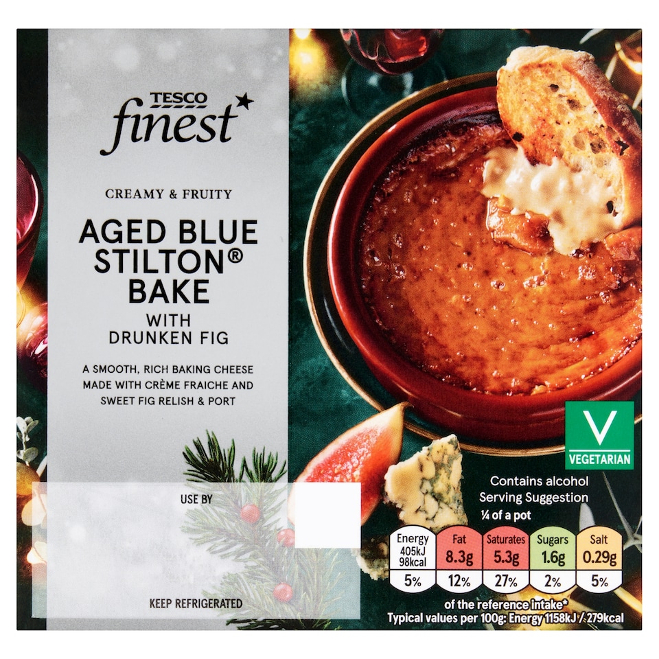 Tesco Finest Aged Blue Stilton® With Drunken Fig Bake 150G