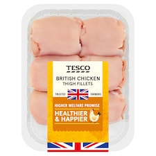 Tesco British Chicken Thigh Fillets 600G