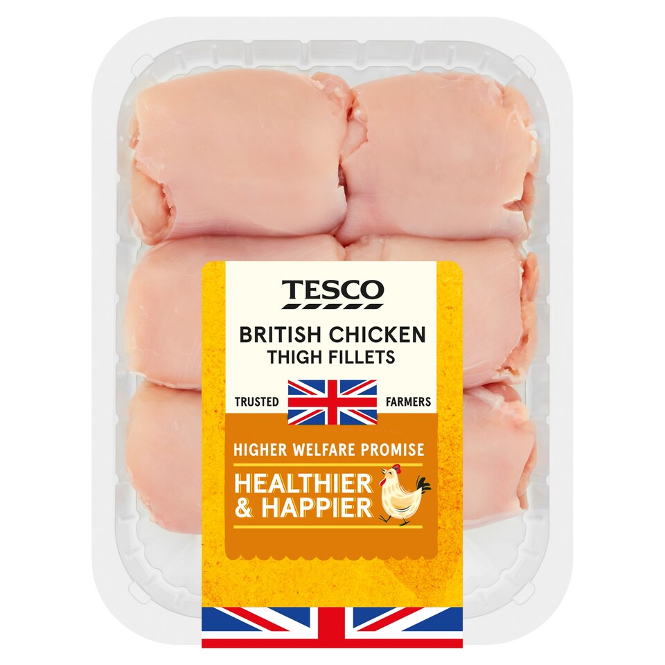 Tesco British Chicken Thigh Fillets 600G