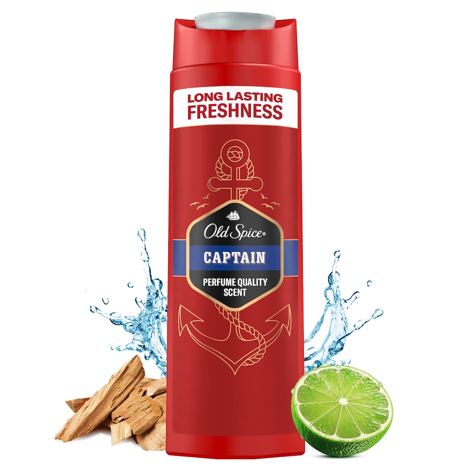 Old Spice Captain Tusfürdő És Sampon Férfiaknak, 250 ml 1. kép