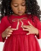 image 2 of F&F Girls Cotton Rich Sequin Bow Tulle Skirt Dress in Red