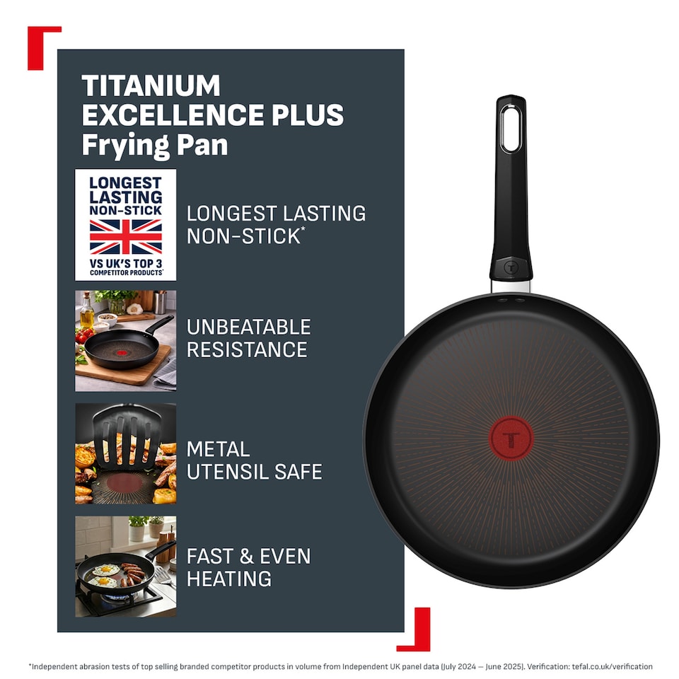 image 1 of Tefal Titanium Excellence Aluminium Frying Pan 20m