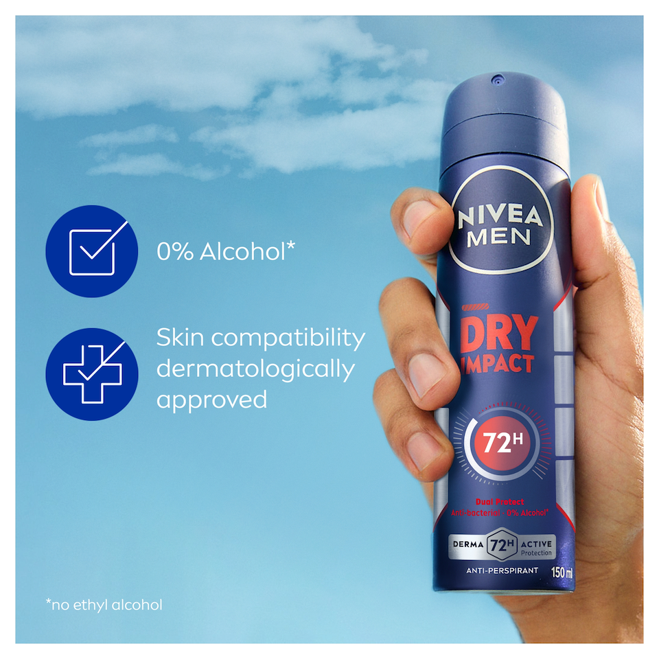 image 1 of Nivea Men Dry Impact Antiperspirant Deodorant 150Ml