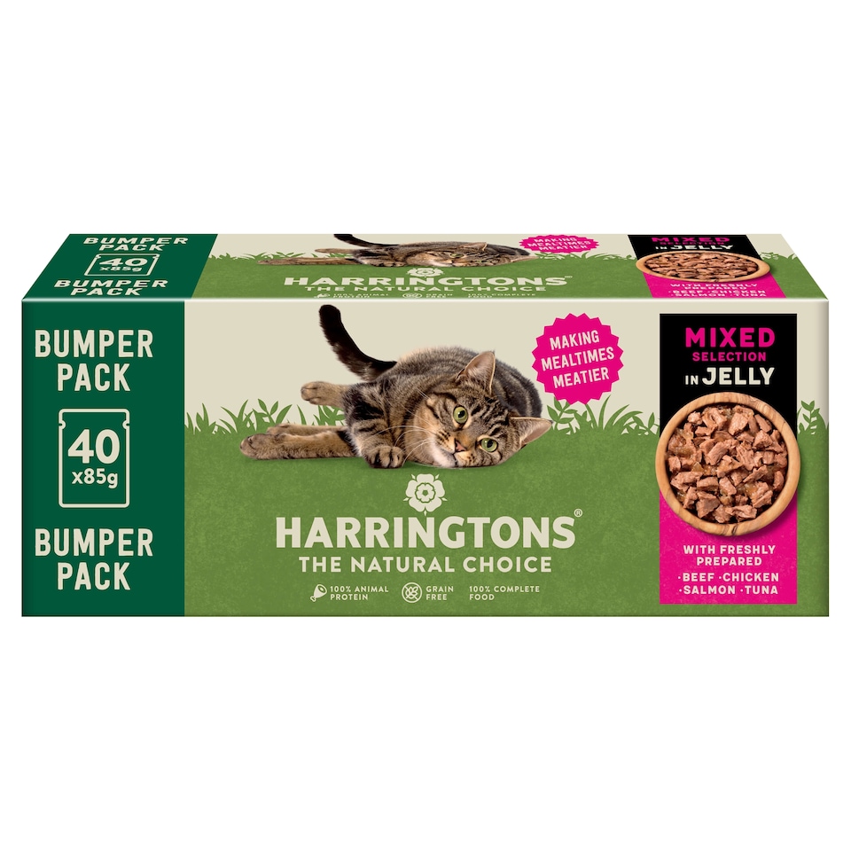 image 1 of Harringtons Cat Food Mixed Selection in Jelly 40 x 85g